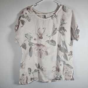 Bellambra 100% Linen Floral Print Women's Top Small